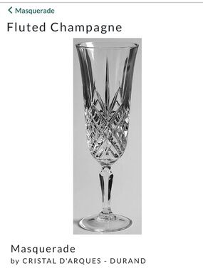 New in box with stickers on them Masquerade Clear Crystal Fluted Champagne (6)